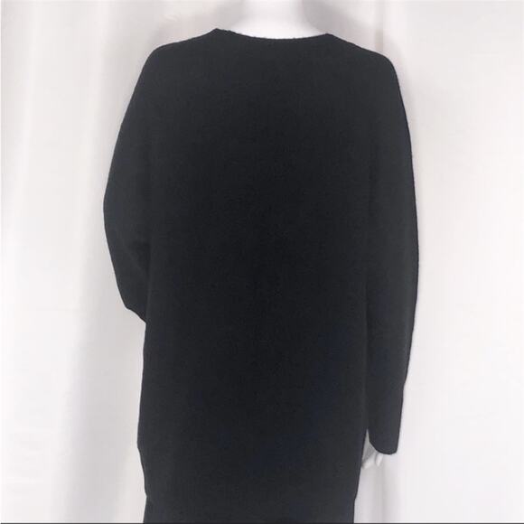 Calvin Klein Black Scoop Neck Gold Buttons Sweater SzL Long Sleeves & Loose Fit - Picture 9 of 13